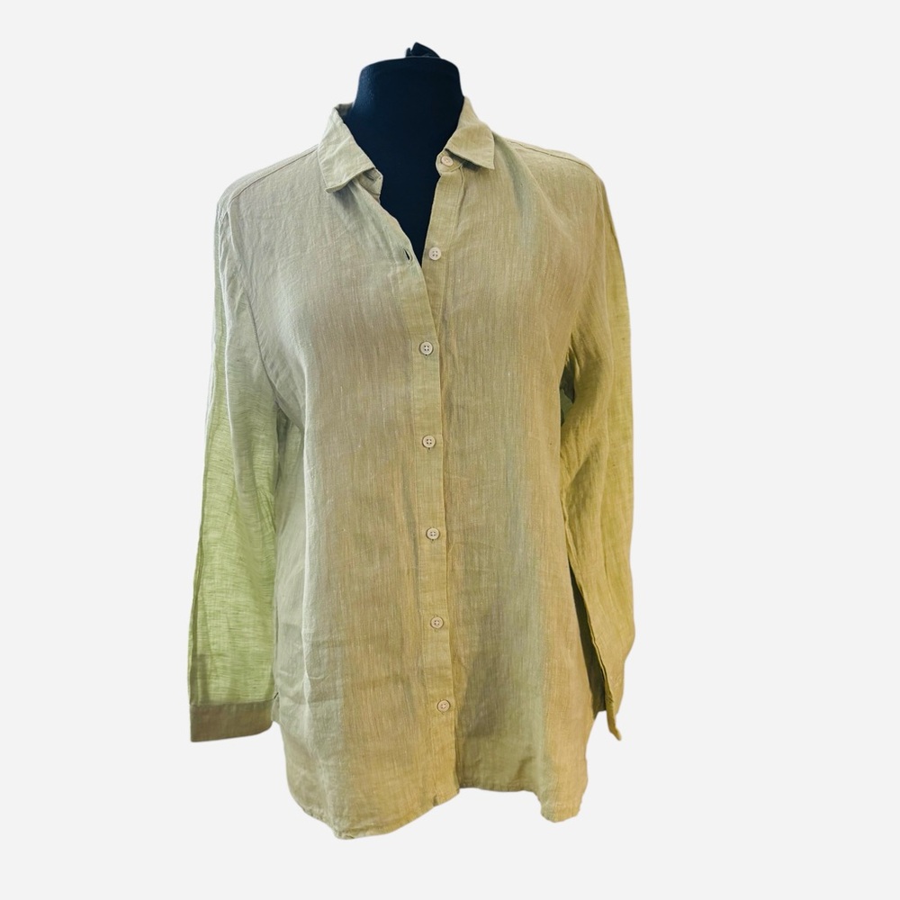 J. Jill Sage Green Button-Down Shirt M - Picture 2 of 9